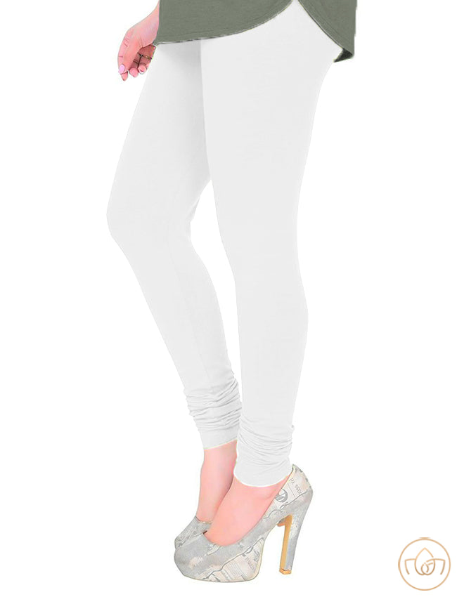 Free Size Stretchable Chudidar Leggings - White
