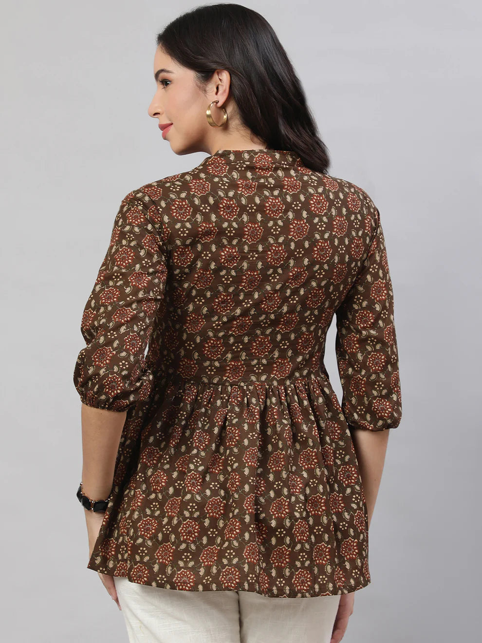 Brown Short Cotton Top