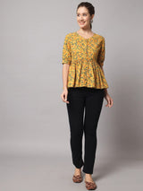 Yellow Flared Short Top 1