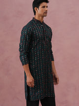 Silk Blend Embroidered Kurta Pant