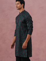 Silk Blend Embroidered Kurta Pant