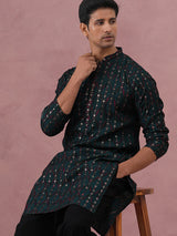 Silk Blend Embroidered Kurta Pant
