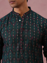 Silk Blend Embroidered Kurta Pant