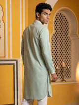 Neck Embroidered Silk Kurta Pant