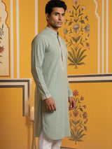 Neck Embroidered Silk Kurta Pant