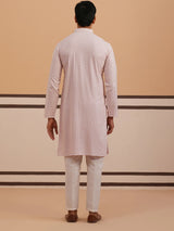 Purple Rayon Embroidered Kurta Pyjama