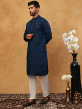 Silk Blend Embroidered Kurta Pant