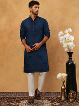 Silk Blend Embroidered Kurta Pant