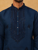 Silk Blend Embroidered Kurta Pant
