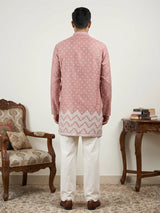 Mens Pink Short Kurta