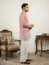 Mens Pink Short Kurta