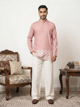 Mens Pink Short Kurta
