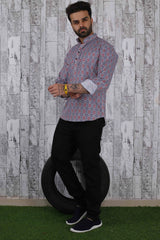 Ethnic Printed Male Short Kurta