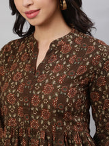 Brown Short Cotton Top