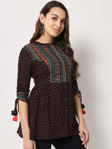 Black Flared Short Top 5