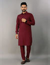 Maroon High-Quality Cotton Punjabi Kurta Pajama