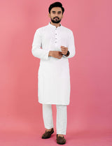 Chikankari Kurta Pajama - White