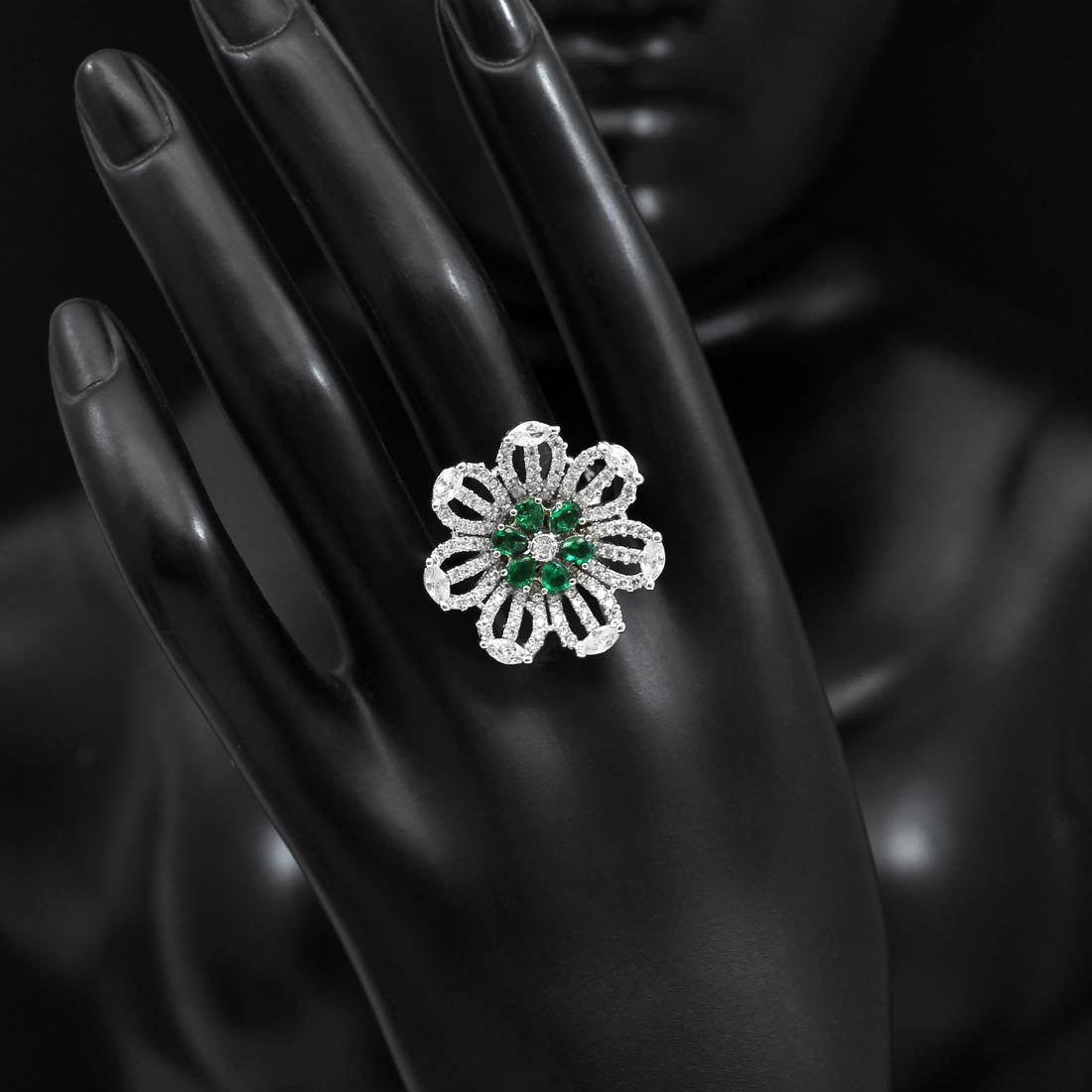 American Diamond Ring - Green