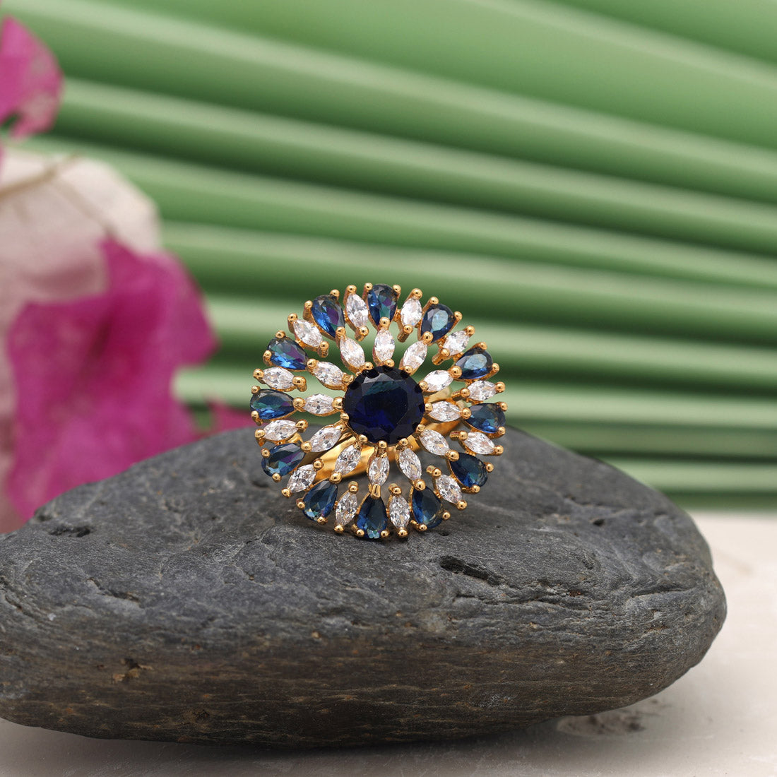 American Diamond Ring - Blue