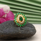 Adjustable Green American Diamond Ring
