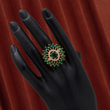 Adjustable Green American Diamond Ring