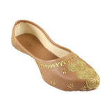 Synthetic Coffee Embroidery Work PVC Sole Wome's Jutti