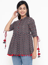 Rayon Flared Short Top Women