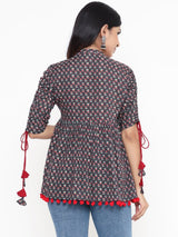 Rayon Flared Short Top Women
