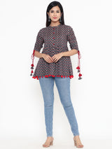 Rayon Flared Short Top Women