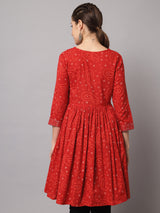 Red Flared Kurta2