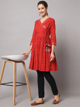 Red Flared Kurta