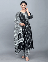 Floral Printed Regular Kurta with Trousers With Dupatta