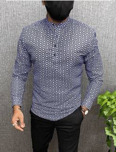 Blue Short kurta Men