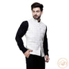 Wool Warm Nehru Jacket - Cream White Check