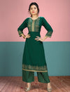 Kurti Plazzo Set - Green