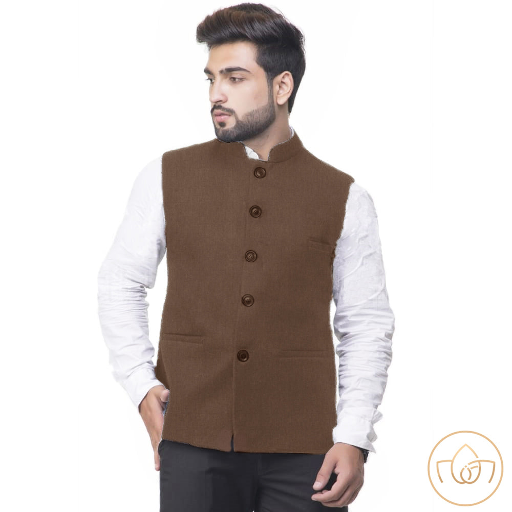 All Season Wear Nehru Jacket – Brown