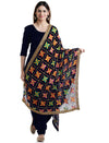 Chiffon Phulkari Dupatta - Black