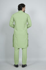 Ban Collar Mint Kurta Pajama