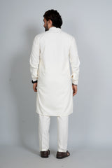 Ivory Ban Collar Kurta Pajama