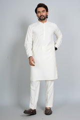Ivory Ban Collar Kurta Pajama