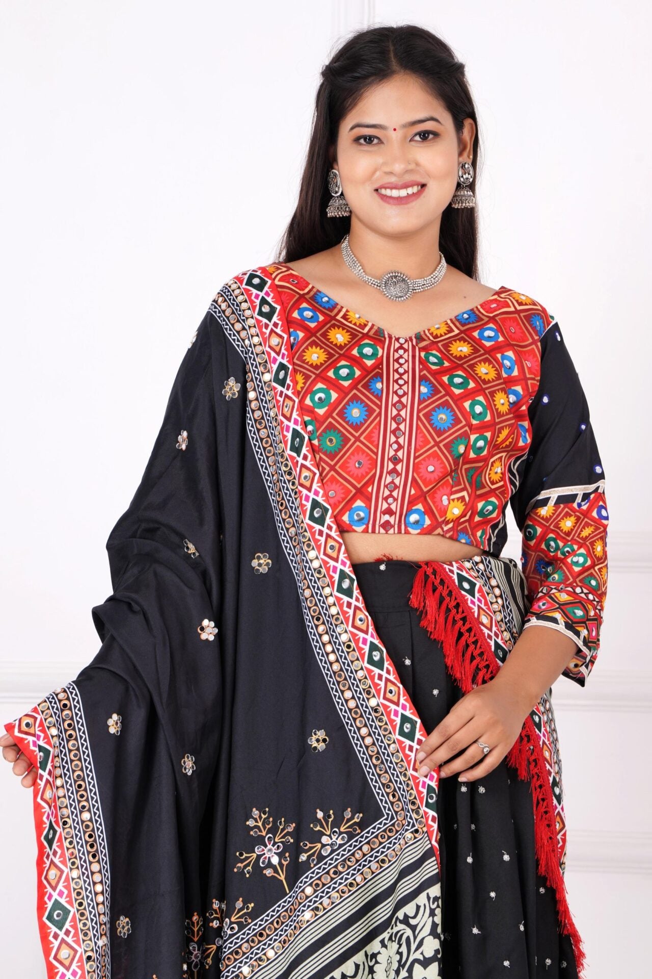 Red Heavy Sequins Work Sharara Suit1