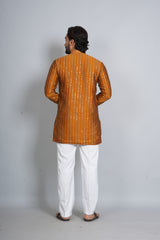 Mustard Heavy Short Kurta Pajama
