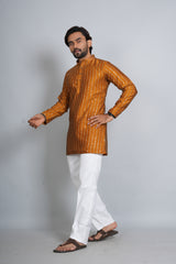 Mustard Heavy Short Kurta Pajama