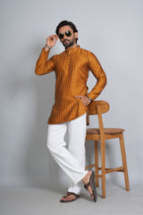 Mustard Heavy Short Kurta Pajama