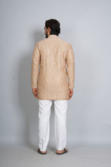 Heavy Golden Short Kurta Pajama