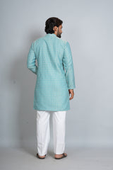 Printed Silk Kurta Pajama