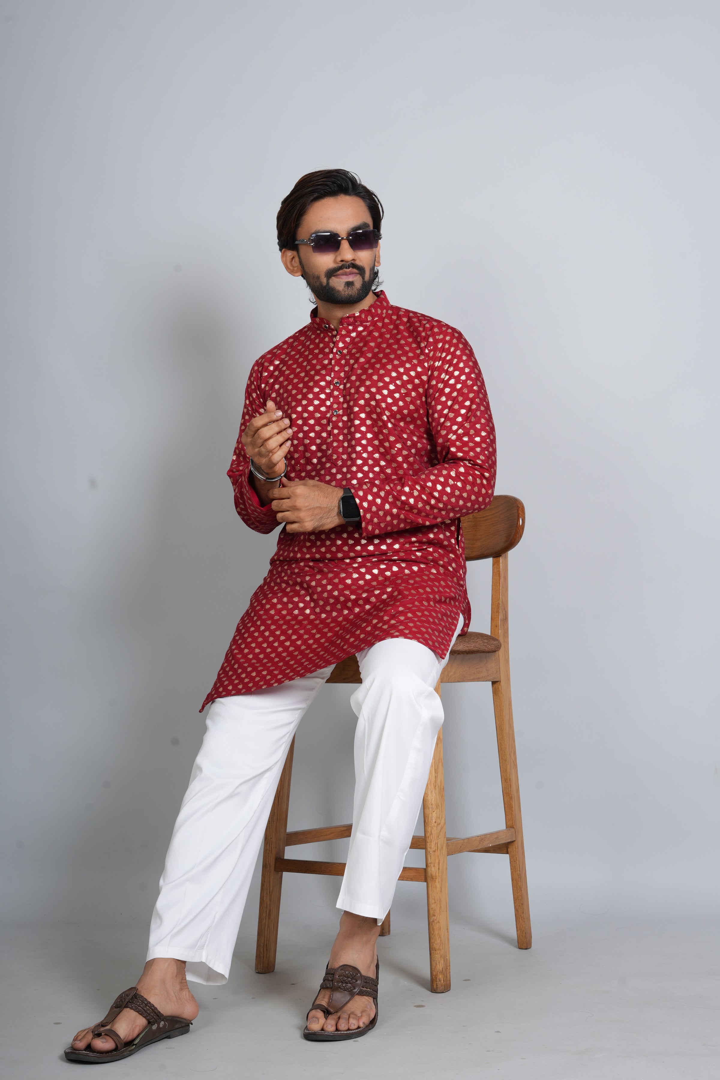 Red SilkKurta Pajama