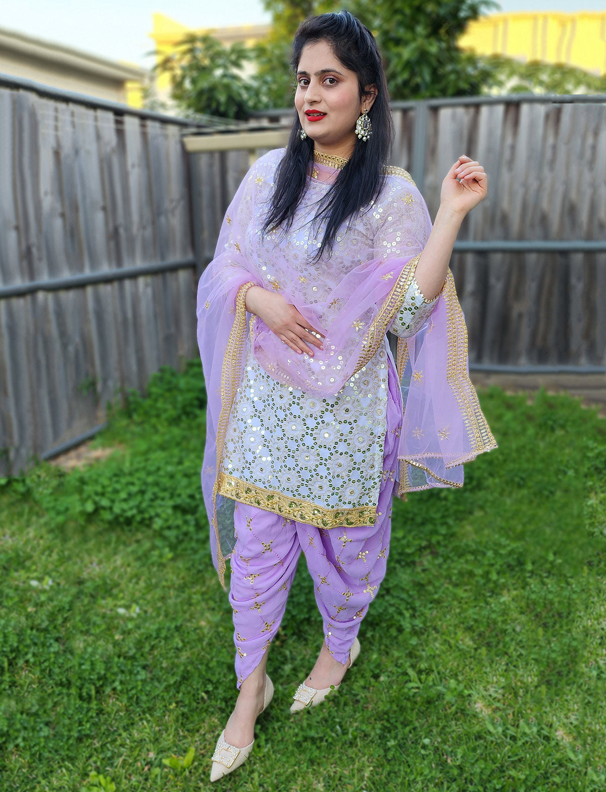 Purple Dhoti Salwar Kameez
