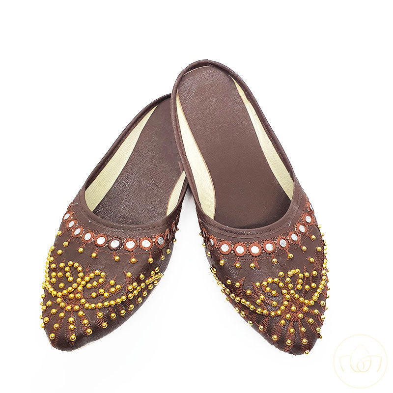 Women Pearl Mules - Brown