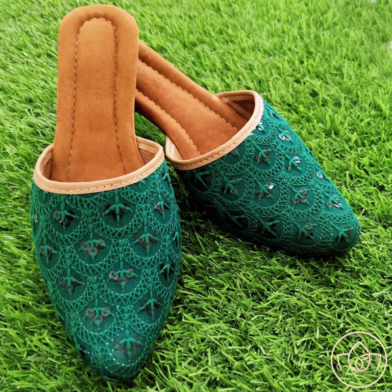 Women Mules/Jutti- Green